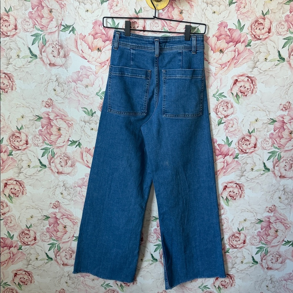 3-EUC Zara The Marine Straight High Rise Blue Denim Jeans women’s Pants size 4 - Picture 6 of 6